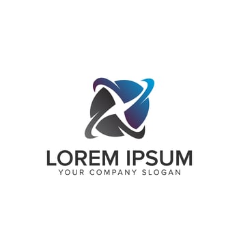 turbine rotation energy logo design concept template. fully editable vector