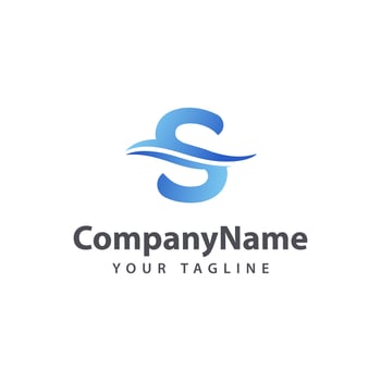 Letter S Wave logo design template. vector