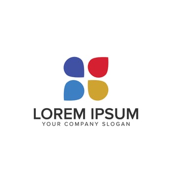 abstract four color logo vector