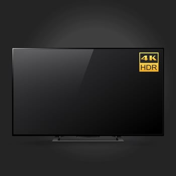 Smart LED Ultra HD TV series isolated on black background vector