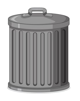Isolated trash can white background vector