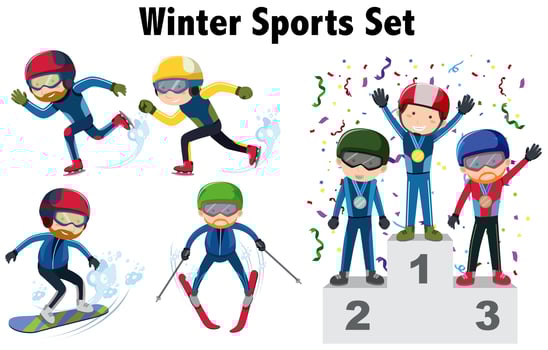 Different types of winter sports vector