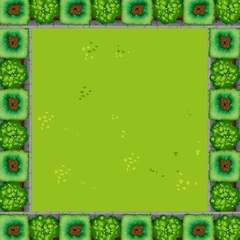 A green garden border vector
