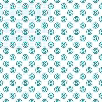 Seamless pattern with dollar sign. Repeating currency symbol background for textile design, wrapping paper, scrapbooking etc. vector