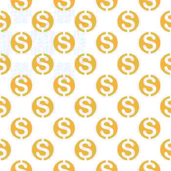 Seamless pattern with dollar sign. Repeating currency symbol background for textile design, wrapping paper, scrapbooking etc. vector