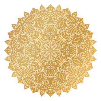 Vector golden Mandala ornament. Vintage decorative elements. Oriental round pattern. Islam, Arabic, Indian, turkish, pakistan, chinese, ottoman motifs. Hand drawn floral background.