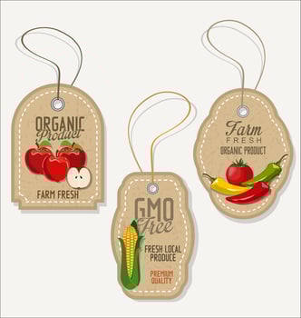 Set of Fresh Organic Labels vector