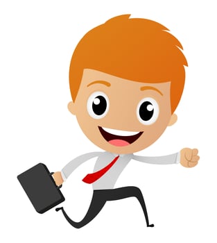 Businessman running to work vector