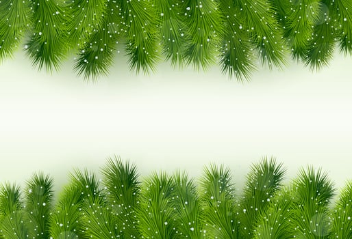 Christmas greeting with fir tree vector