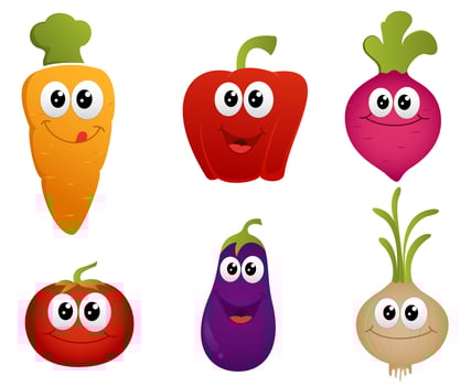 funny cartoon vegetable vector