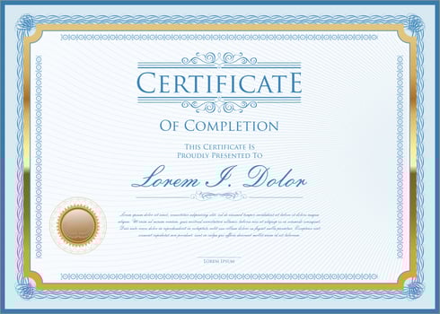 Certificate or diploma retro design template vector illustration