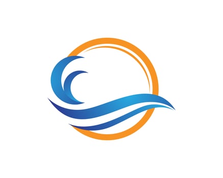 wave beach logo vector