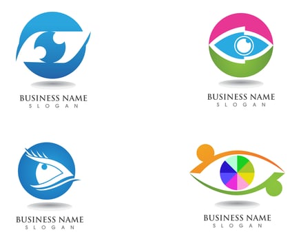 Eyes care health logo and symbols  vector