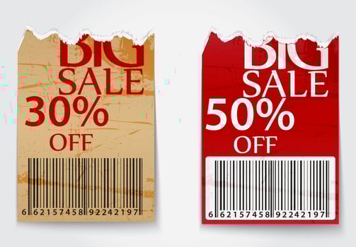 Ripped labels for business design background vector