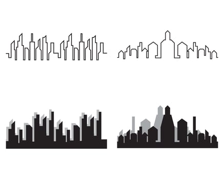 Modern City skyline . city silhouette. vector illustration in flat