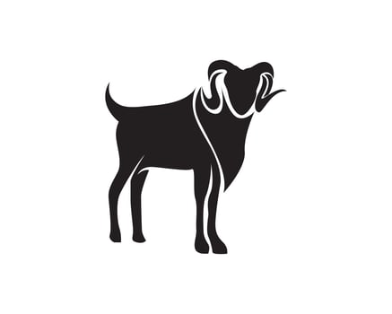 Goat black animals vector logo and symbol 