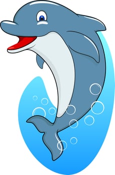 Cute Standing Dolphin cartoon  vector