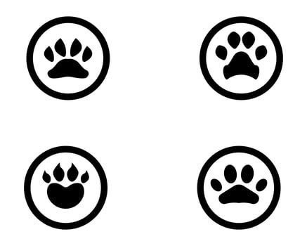 Foot print dog animal pet logo and symbols vector