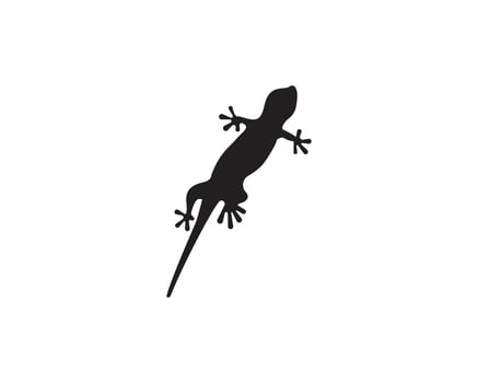 Lizard Chameleon Gecko Silhouette black vector black