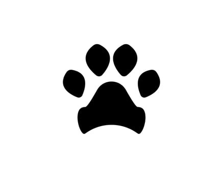 Foot print dog animal pet logo and symbols vector