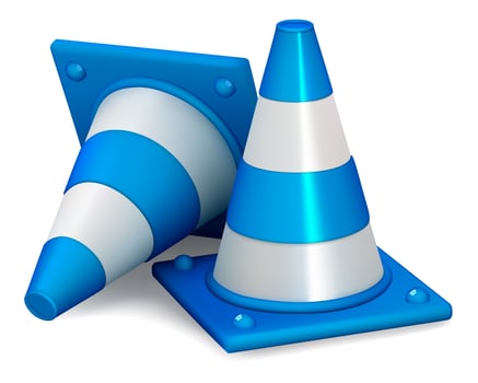 Traffic cones isolated on white vector