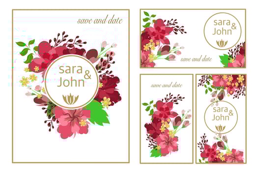 Flower floral wedding banner card vector
