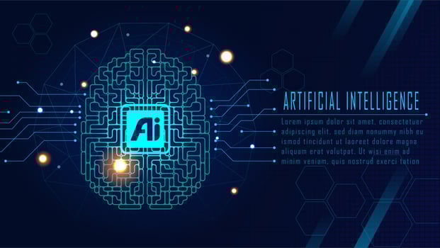Futuristic AI brain concept  vector