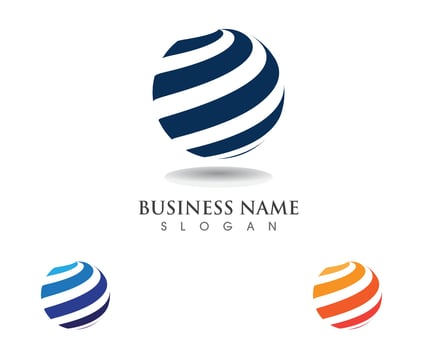Global technology logos communication vector