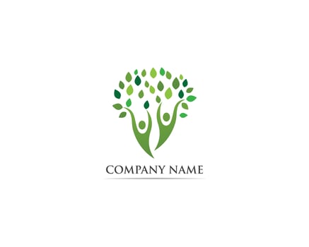 Tree family people logo vector template