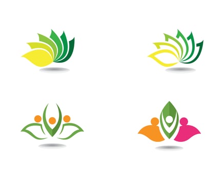 Beauty Vector Lotus flowers design logo Template icons