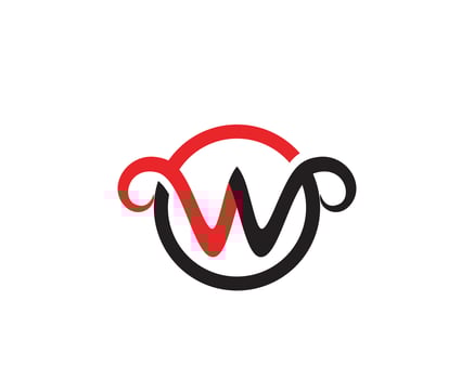 W Letter Water wave Logo Template vector illustration 