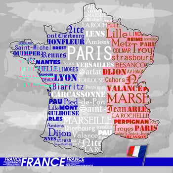 Text Map Of France Map vector