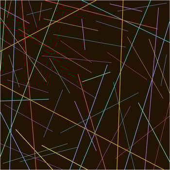 Random chaotic colorful lines texture on black background vector