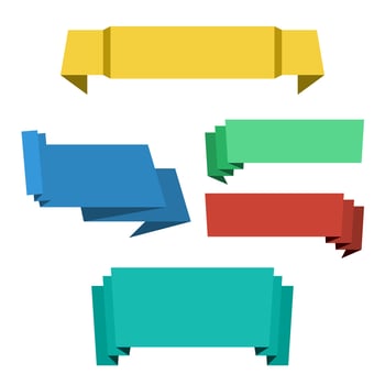 Colored different origami paper banners ribbons for sale vector
