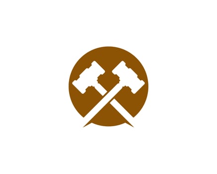 Hammer court Vector icon design illustration 