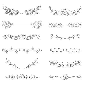 Hand drawn dividers set vector