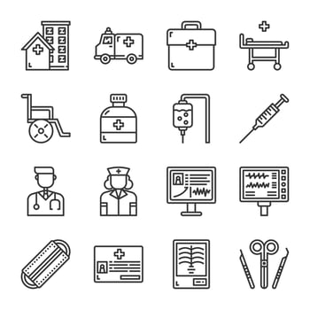 Hospital icon set.Vector illustration vector