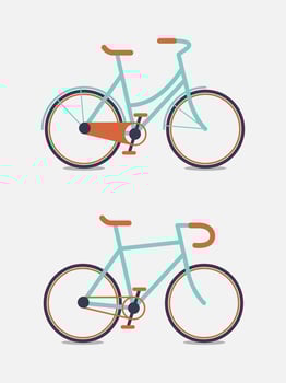 Bicycle Cute cartoon doodle illustration. vector