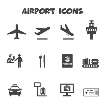 airport icons symbol vector