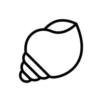 Seashell vector, tropical related line style icon vector