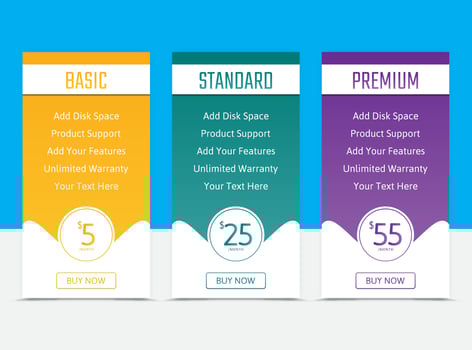 Pricing Table vector