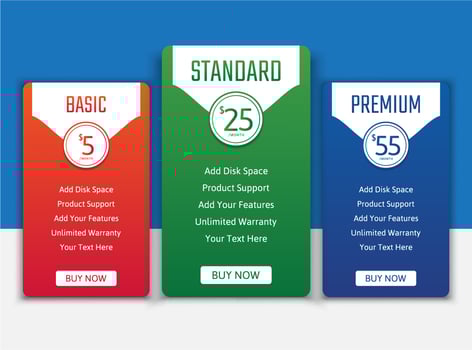 Flat price list pack  vector