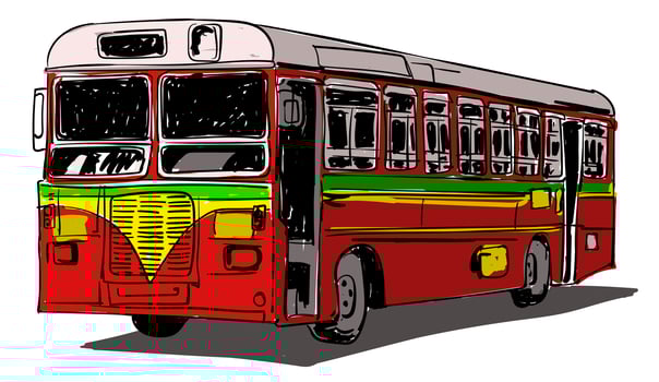 Public Transport Bus Vector Illustration