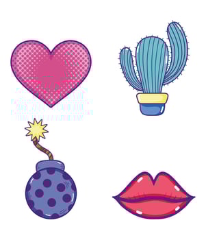 Set of pop art cartoons vector