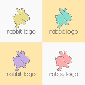 rabbit logo design vector