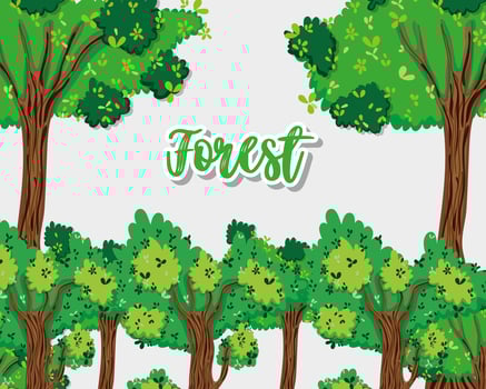 Beautiful forest scenery vector