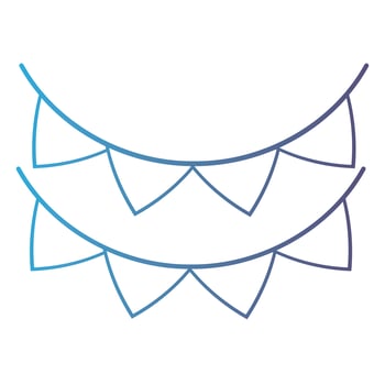 line cute party flag decoration design vector