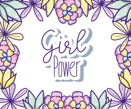 Girl power cute cartoons vector