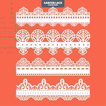 Set Garter Lace Ornament for Embroidery Cutting Sticker and Laser Cut vector