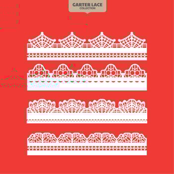Set Garter Lace Ornament for Embroidery, Cutting Paper and Laser Cut vector
